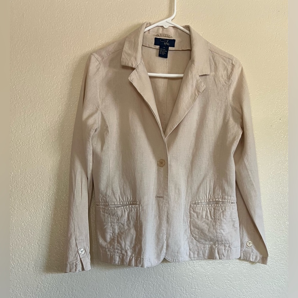 RAG Womens Blazer Jacket beige Size M